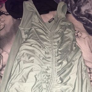 Sage ruching dress